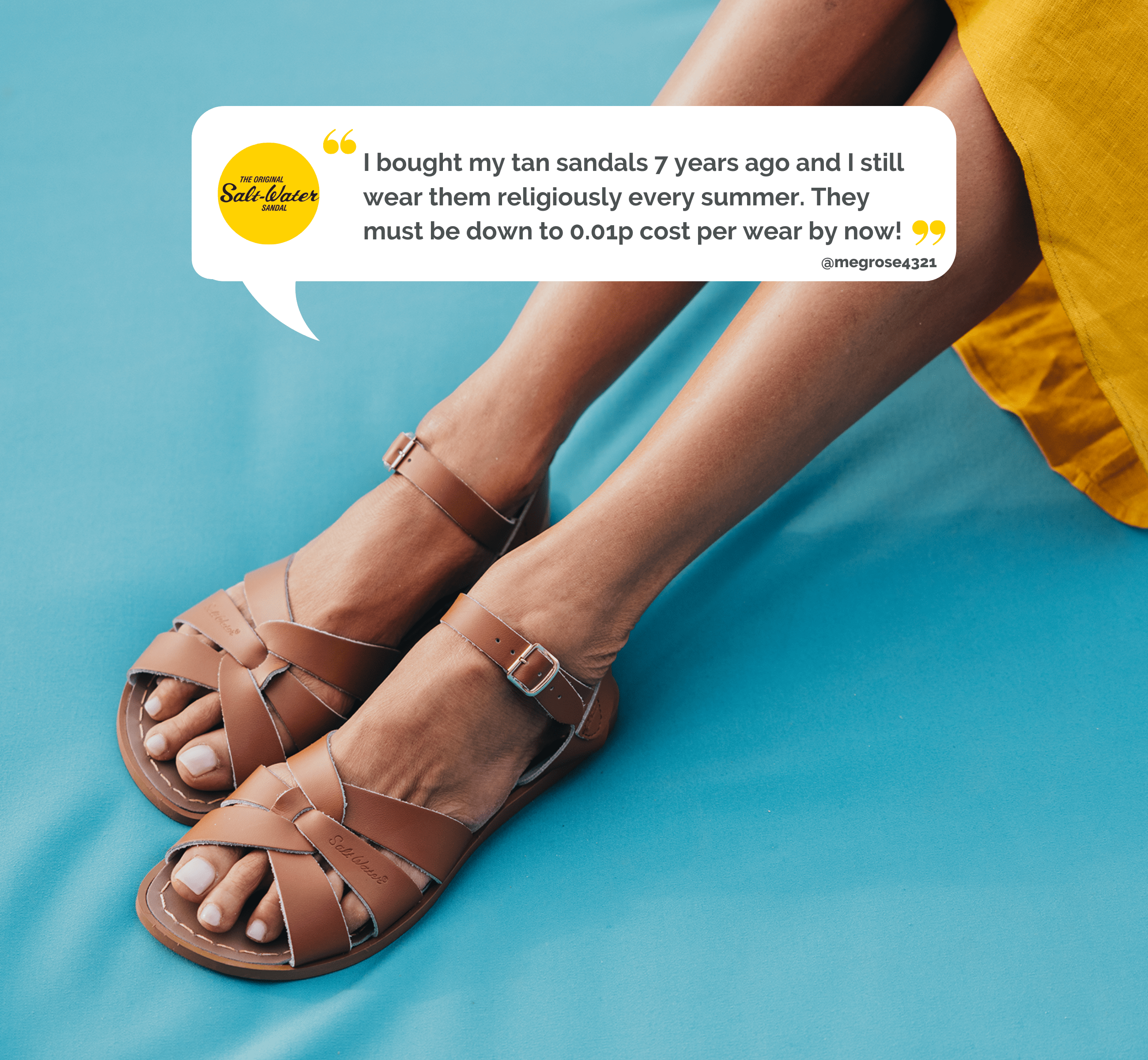 Salt Water Sandals ◆TAN 24cm Original Tan Sandal for Women - Tan Flat Salt-Water Sandals
